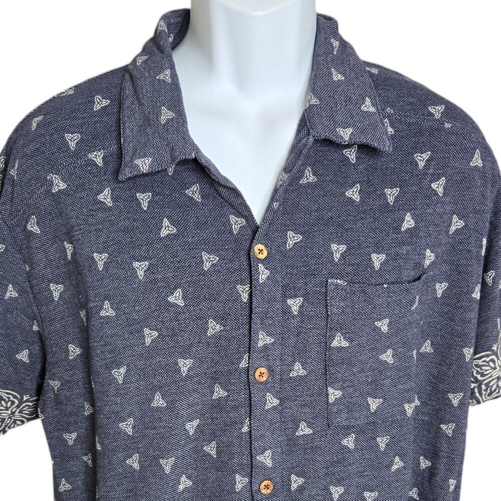 Tommy Jeans Mens Tropical Print Shirt XL Button Down Cotton Blend Shell‎ Buttons - Picture 2 of 7